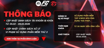 CẬP NHẬT XỬ LÝ VI PHẠM VÀ GIAN LẬN TRONG FC MOBILE VN